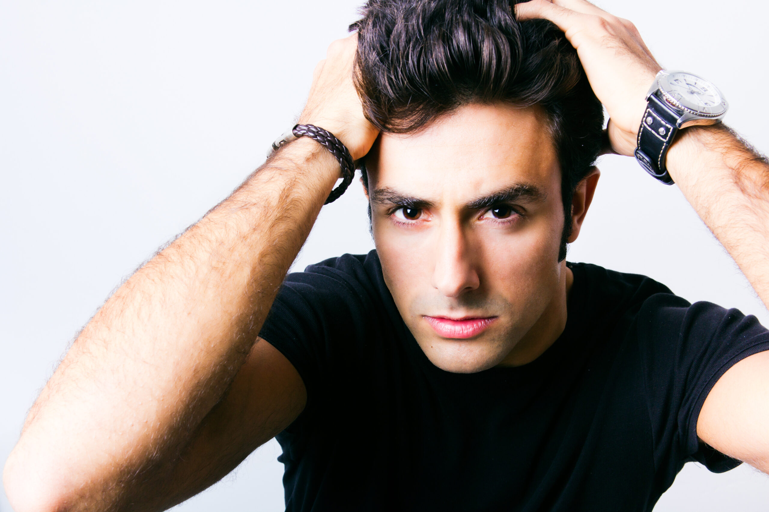 studio portrait beautiful young man posing scaled